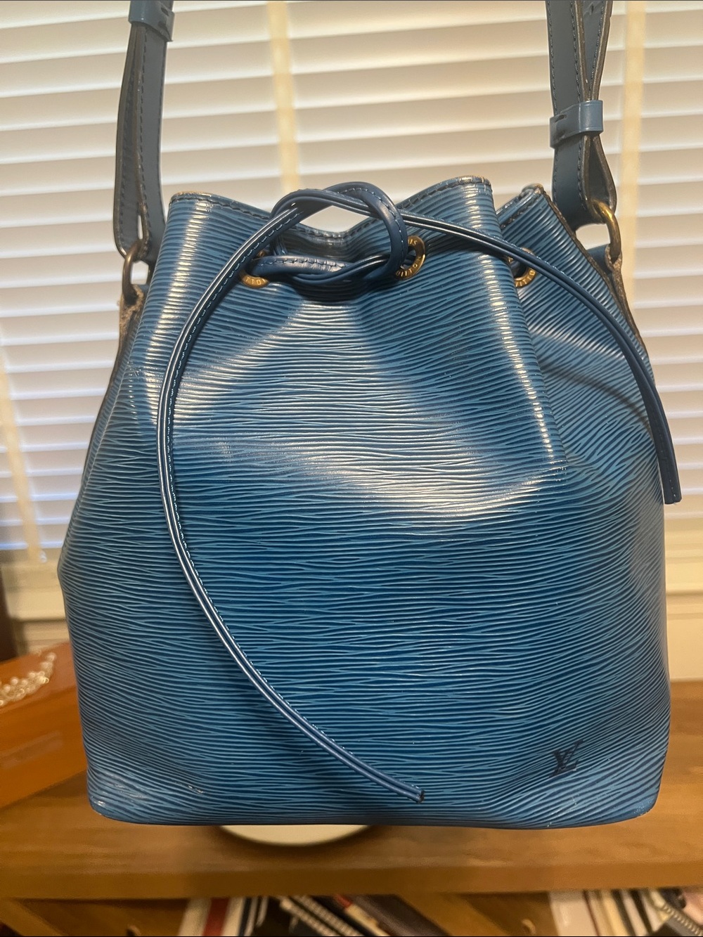 Louis Vuitton Blue Epi Leather Noe Shoulder Bag